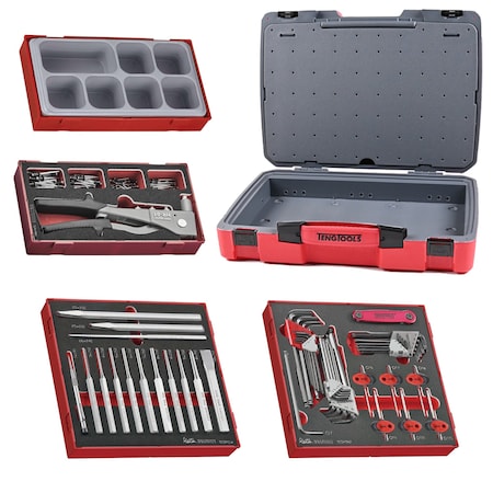 Teng Tools 137 Piece Punch/Chisel, Hex/TX & Rivet Gun Foam Kit TC-6T-13